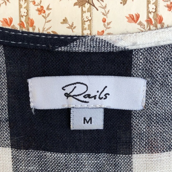 Rails Madison Azure Check Sleeveless Linen Wrap Dress | Medium - Picture 6 of 7